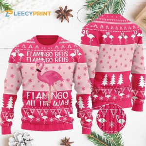 Flamingo Christmas Pink Ugly Sweater – Flamingo Bells Sweater