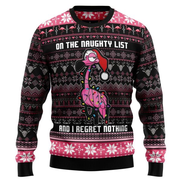 Flamingo Naughty List Sweater Christmas Unisex – Flamingo Holiday Sweater