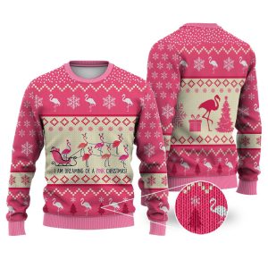 Pink Flamingo Ugly Christmas Sweater Reindeer For Everyone