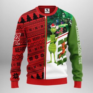Alabama Crimson Tide Grinch NCAA Ugly Christmas Sweater