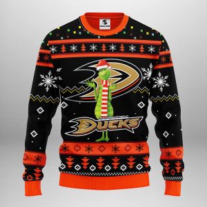 Anaheim Ducks Funny Grinch Ugly Christmas Sweater