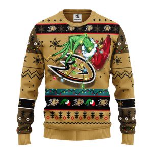 Anaheim Ducks Grinch Ugly Christmas Sweater 1