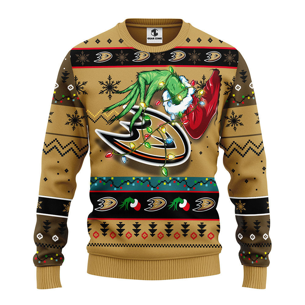 Anaheim Ducks Grinch Ugly Christmas Sweater