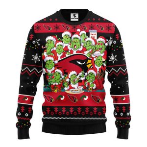 Arizona Cardinals 12 Grinch Xmas Day Ugly Christmas Sweater 2