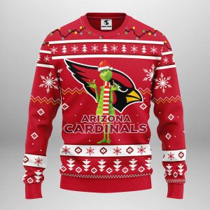 Arizona Cardinals Funny Grinch Ugly Christmas Sweater 1