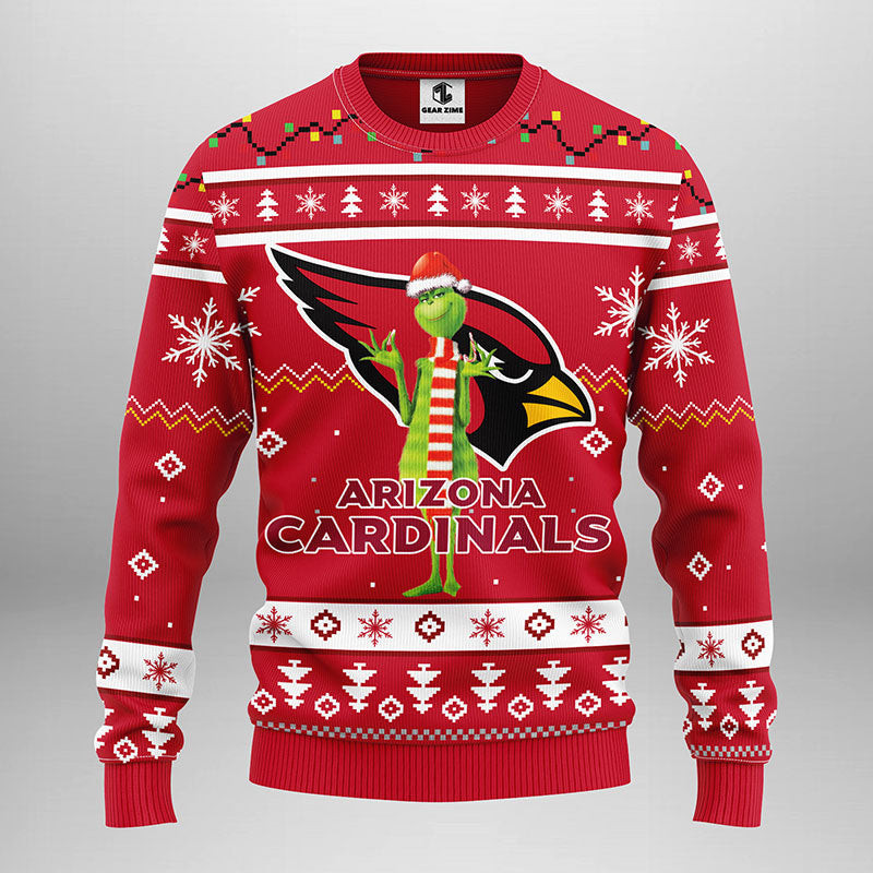 Arizona Cardinals Funny Grinch Ugly Christmas Sweater