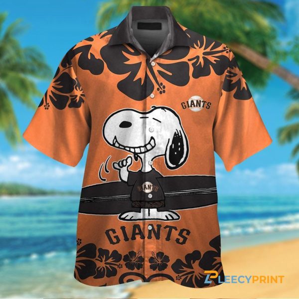 San Francisco Giants Aloha Short Sleeve Button Up Tropical Hawaiian Shirt