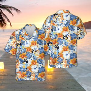 Bluey Beach Cute Aloha Summer Tropical Hawaiian Shirt