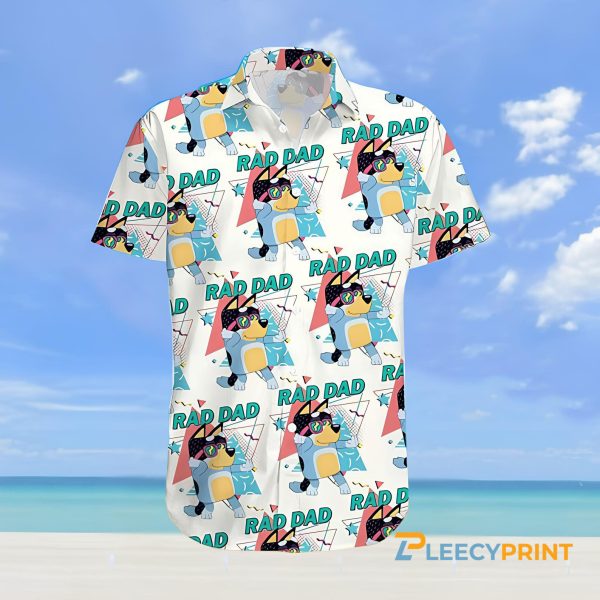 Bluey Rad Dad Cartoon Summer Hawaiian Shirt