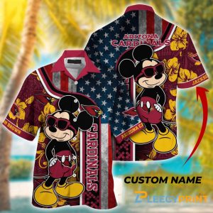 Customized NFL Arizona Cardinals Hawaiian Shirt Mickey Mouse Tropical Shirt