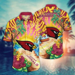 NFL Arizona Cardinals Hawaiian Shirt Flower Hawaii Shirt For Football Fans