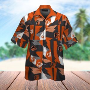 Vintage Baltimore Orioles Tropical Hawaiian Shirt Button